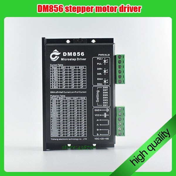 1Pc DM856 32 Bit Dsp Digitale Driver 86 Stappenmotor Driver Twee-Fase Stappenmotor 20-80VDC 128 Stepper motor Driver