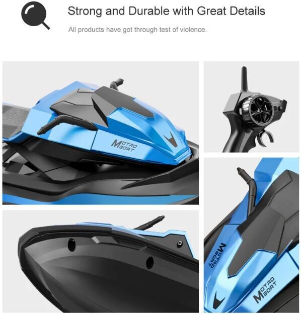 Seeker RC Boat Motorcycle Remote Control Motorboat 1/14 2.4G Water Sports