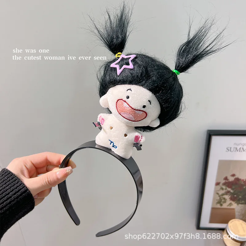 Diadema de capibara de dibujos animados divertidos, diademas de muñecos de peluche feos, herramienta de fijación de peinado, diadema para mujer, accesorios para el cabello: Gris