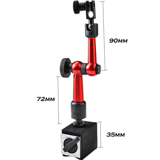Universal Flexible Dial Indicator High Precision Lever Indicator Dial Test 0.01mm Waterproof Dial Indicator Magnetic Metal Base: Magnetic Base 1pc