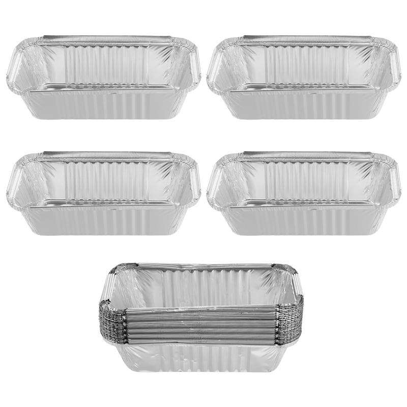 25pcs Disposable BBQ Drip Pan Practical One-off Takeaway Packing Box Foil Pans: Default Title