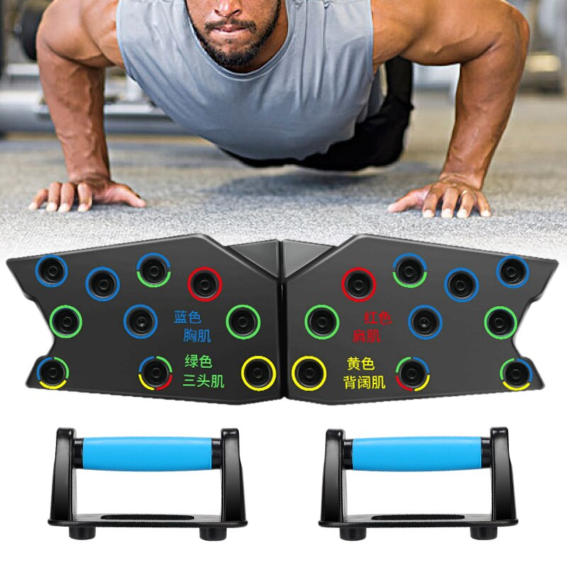 Lvpradior Push Up Board, 24-in-1 Multifunctionele Push Up Bar met Grip Bar en Weerstandstouw, Pushup Board Fitness, Multifunctionele Push Up Board, Press Up Board Oefenapparatuur voor Mannen Vrouwen