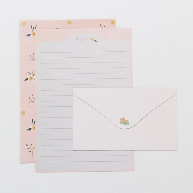 3 Envelope+6 Paper Letter Kawaii Flower Animal Letterhead Stationery School Office Supplies Children Envelope Wedding: Navy Blue