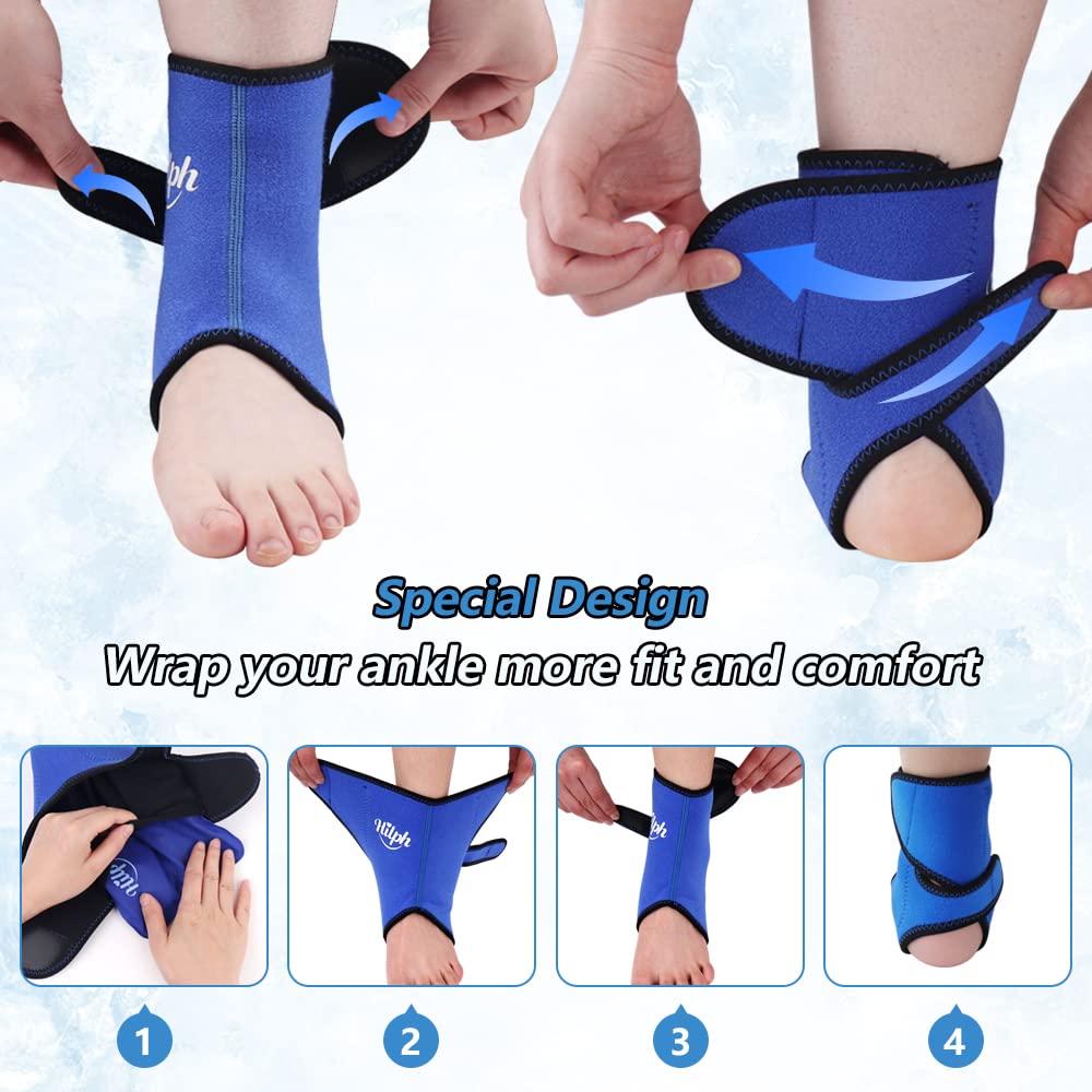 Tobillera de pie para terapia de frío , bolsa de refrigeración Flexible y reutilizable para lesiones deportivas, alivio del dolor muscular, soporte de muñeca, paquete de hielo, 1 ud.
