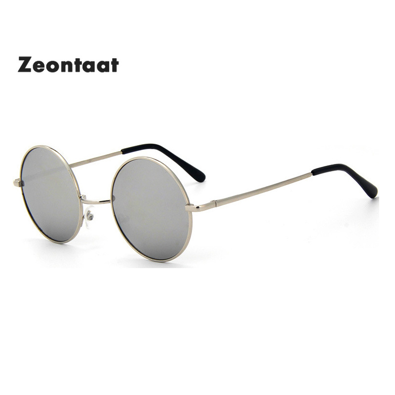 Zeontaat cirkel steampunk zonnebril dames merk heren rond zwart montuur zwarte lens zonnebril heren gafas de sol