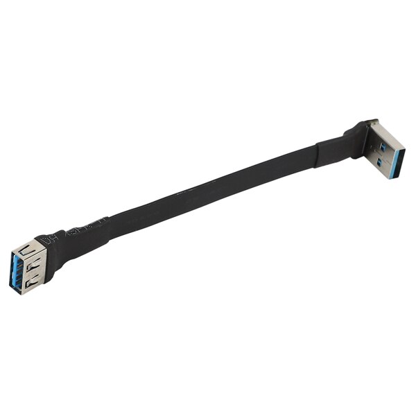 USB 3.0 Cable Flat USB Extension Cable Male to Female Data Cable Right Angle 90 Degree USB3.0 Extender Cord, 30cm: Default Title