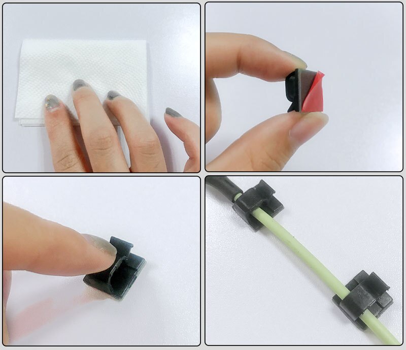 10Pcs Zelfklevende Wire Tie Cable Clamp Cable Organizer Clips Houder Voor Auto Dash Camera Gps Hoofdtelefoon Tafel bureau Opslag Tidy
