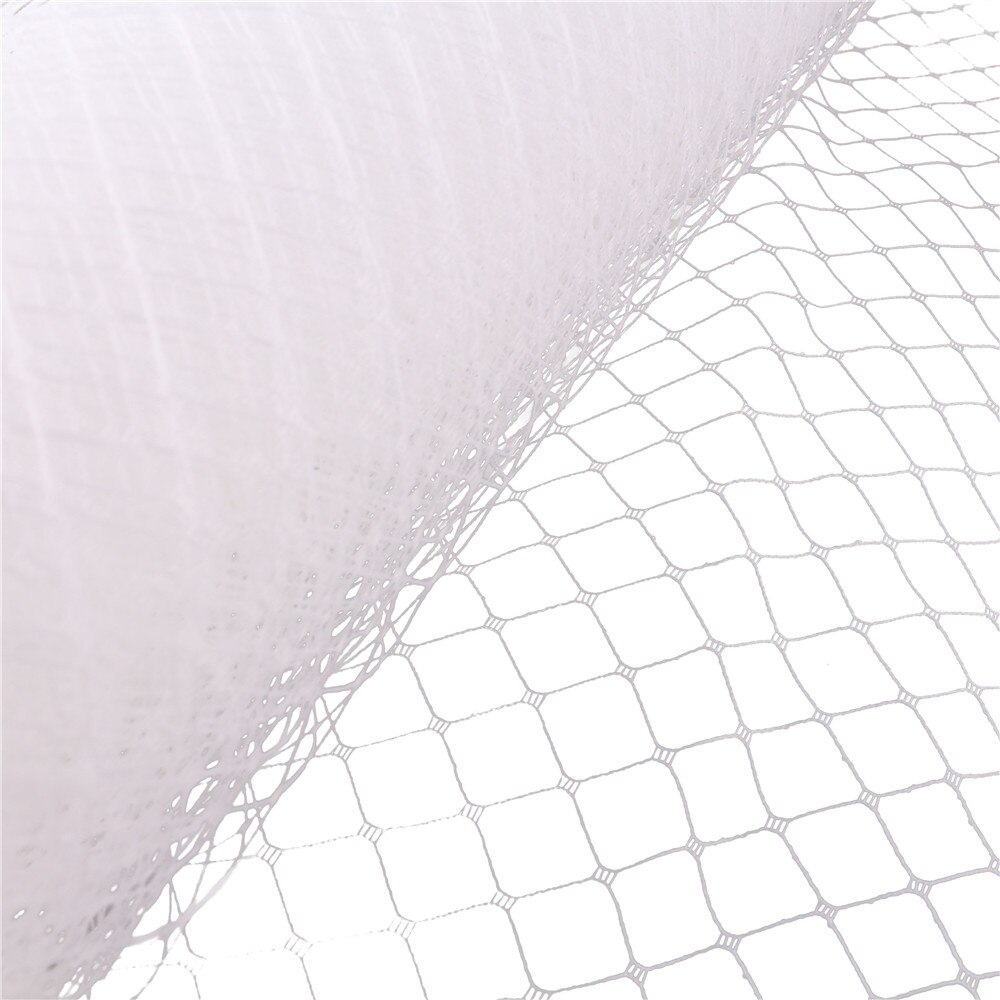 25cm*1m bryllup millinery net russisk sløring fuglebur slør gør-det-selv hat trimning hårtilbehør tyl kjole stof: Hvid