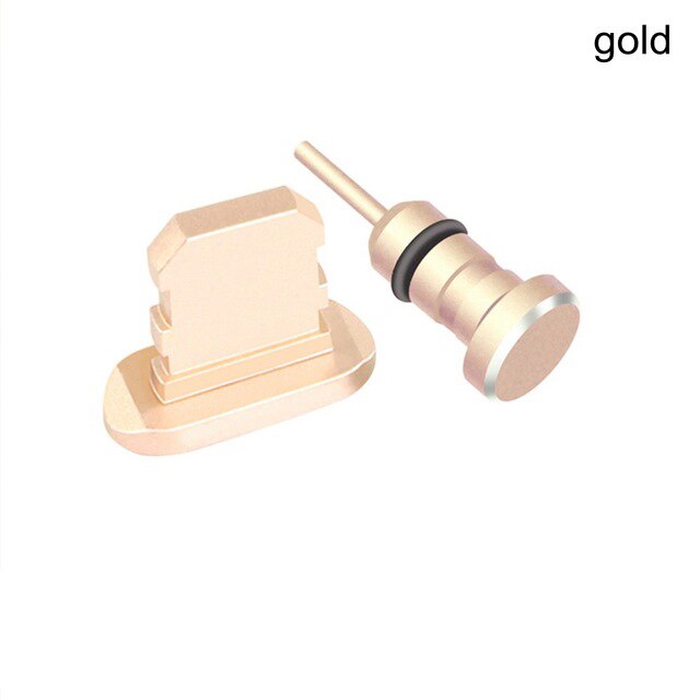 Anti Dust Plug Mobile Phone Charging Port Plug+3.5mm Earphone Jack Port Plug For Apple iPhone X XR XS XS Max 8 7 6S 6 Plus 5 SE: Gold