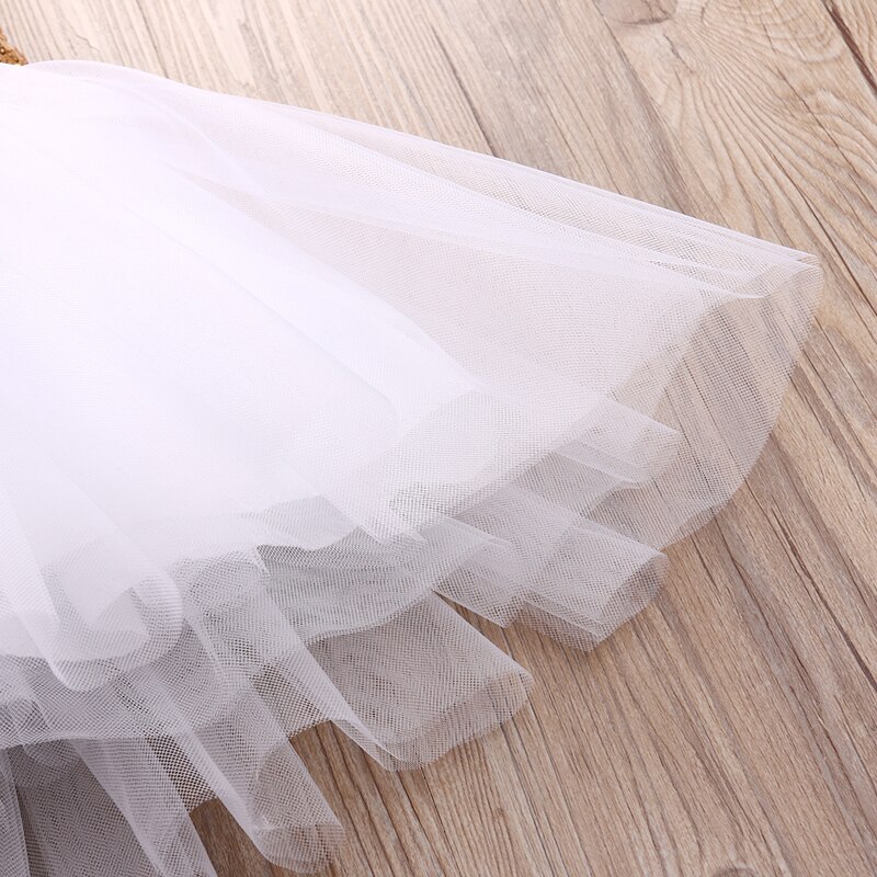 2017 del bambino Delle Ragazze Della Principessa Senza Maniche Fiocco Pizzo paillettes Abito di Sfera del Vestito Vestito Estivo Della Fascia 2PCS Vestito di Estate Vestiti Del Partito 0-10Y