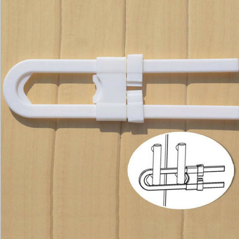 1pc Plastic Baby Safety Lock U-Shaped Cabinet Latches Kids Toddler Safe Closet Kitchen Door Locks