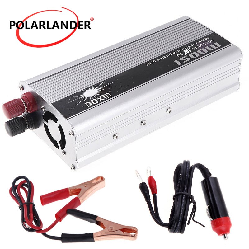 Modifierad sinusvåg bilomvandlare kraftväxelriktare 1500w 24v dc  to 110v ac båt med usb-port spänningstransformator