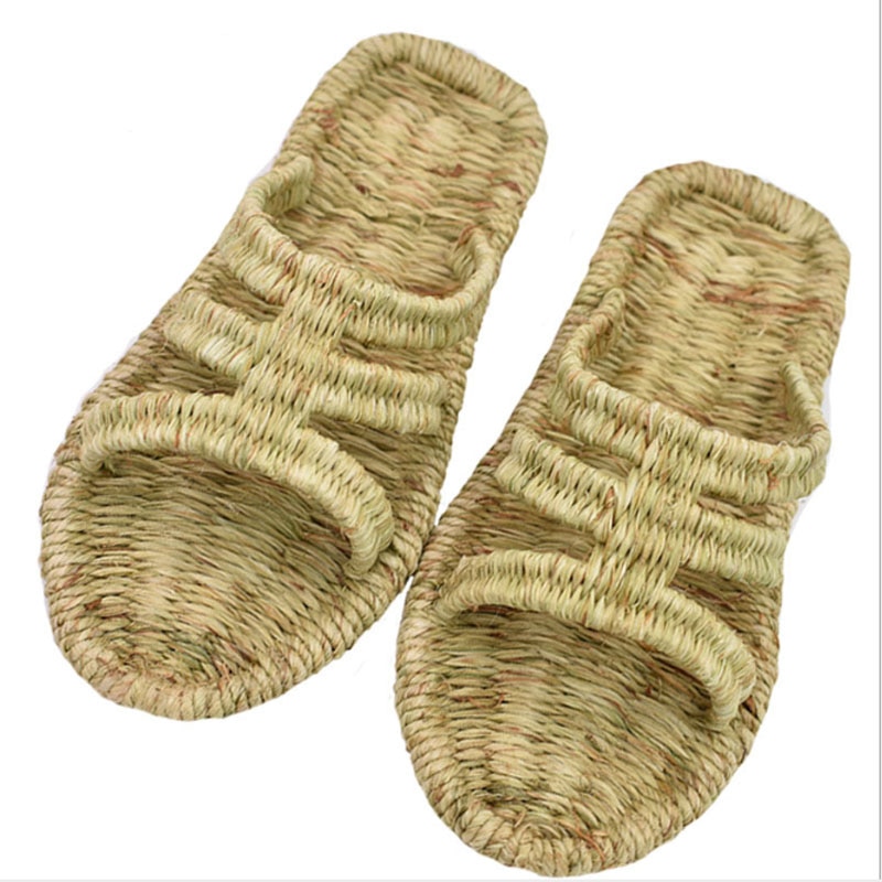 Fletsko håndlavede vævede mænd hjemmesko flip flops linned unisex strandsko sommer retro skridsikre sandaler