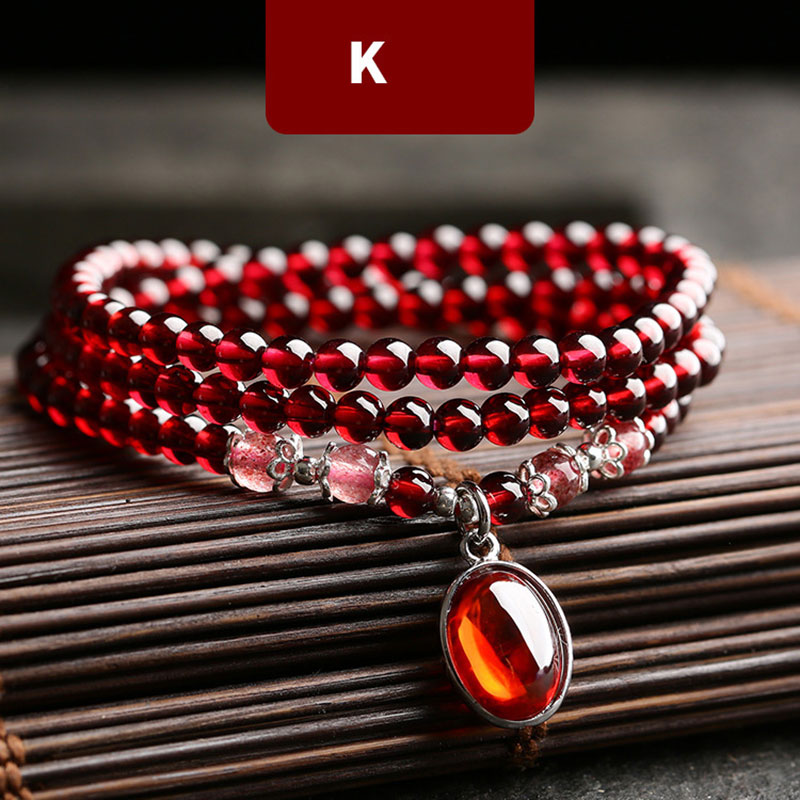 Wein Rot Granat Armbänder Für Frauen Natürliche Edelstein 925 Sterling Silber Schmuck Fox Kürbis Pixiu Schneeflocke Charme Beste Mädchen: Type K