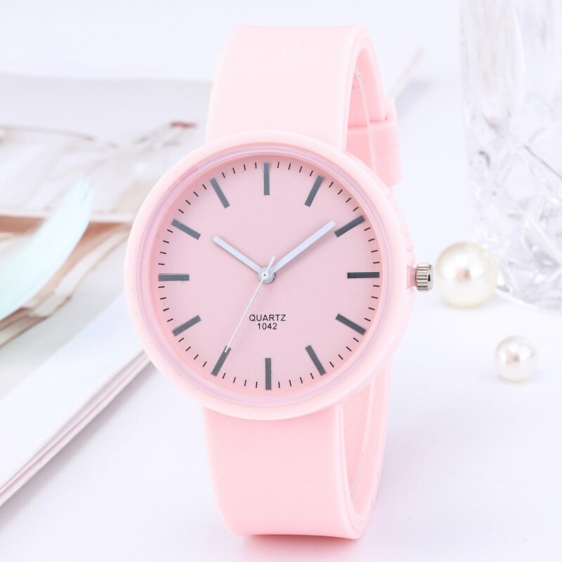 Mode Eenvoudige Horloges Vrouwen Wit Horloges Koreaanse Siliconen Quartz Horloges Goedkope Prijs Reloj Mujer