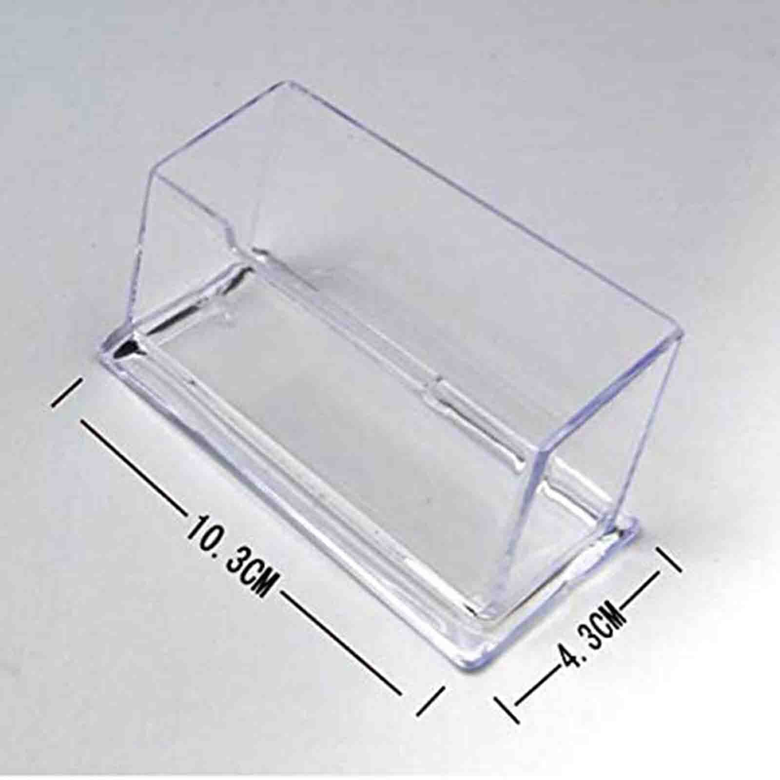 3PCS General Clear Plastic Desktop Business Card Holders Display Stands Transparent Card Case Box School Office Supplies