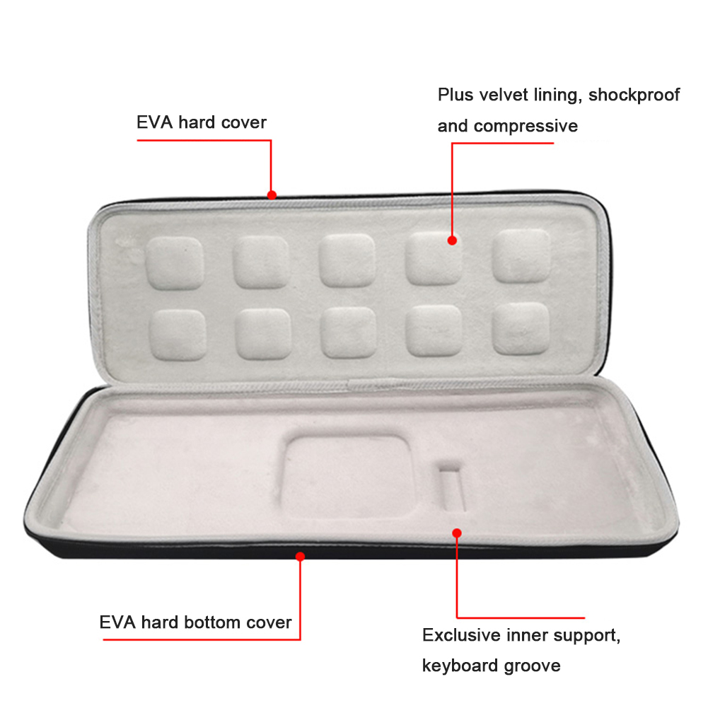 Hard keyboard, high-performance aluminum bearing carrying case, waterproof eva protective bag cases for logitech mx keys, extended wireless
