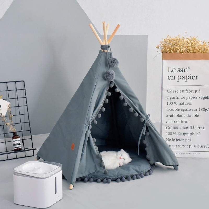 Teepee Tent Hond Teepee Vier Seizoenen Huisdier Tent Huis Verwijderbare Wasbare Teepee Set Voor Kleine En Middelgrote Honden