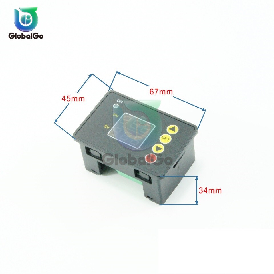 Dc 12 24v dobbelt tidsforsinkelse relæ led digital display cyklus tid timer forsinkelse switch kredsløb 110v 220v 0-999