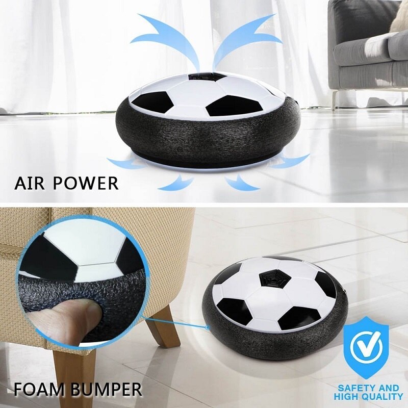 Hover-balón de fútbol de juguete para niños, pelota de aire para fútbol, multisuperficie, con luz LED, para interior