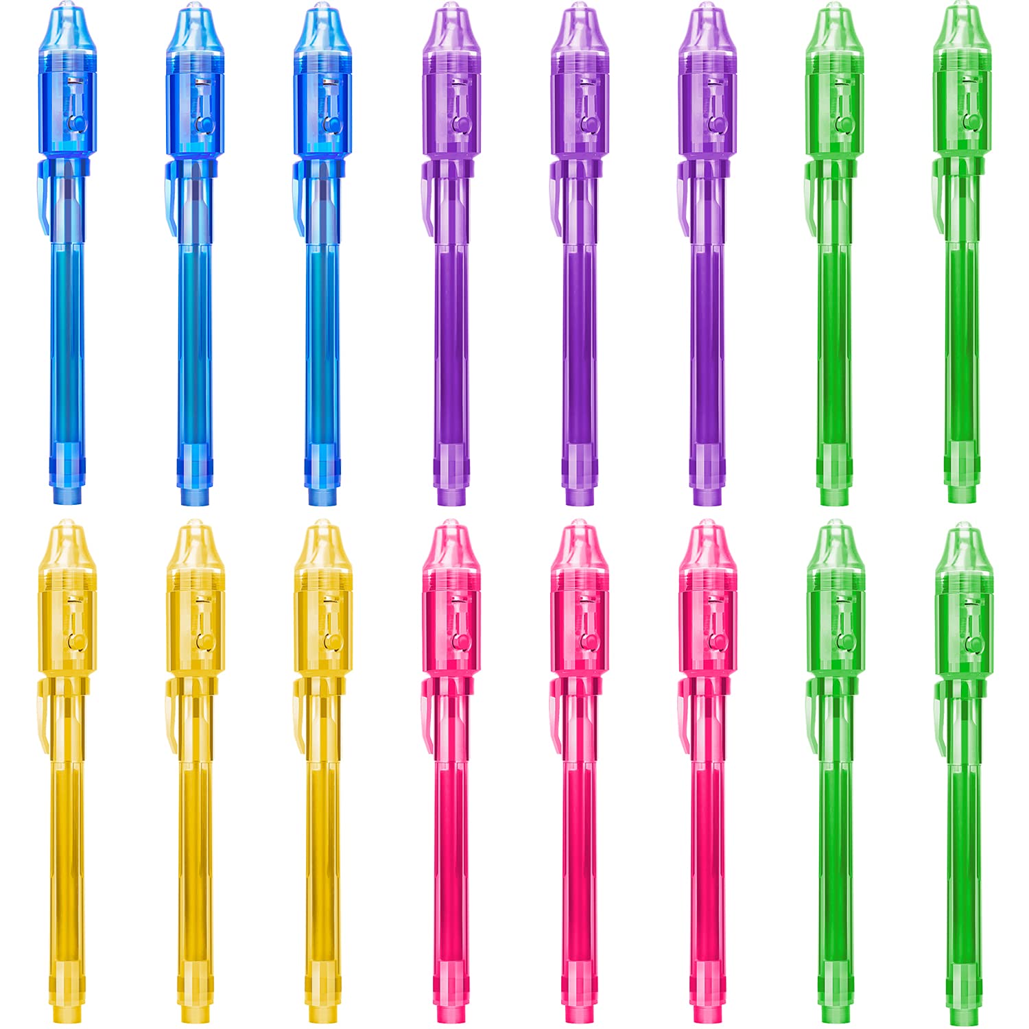 Stylo à encre Invisible avec lumière violette, gadget espion ninja pour écrire des messages secrets pour noël, Thanksgiving, d&#39;halloween: Style B 16 Pcs