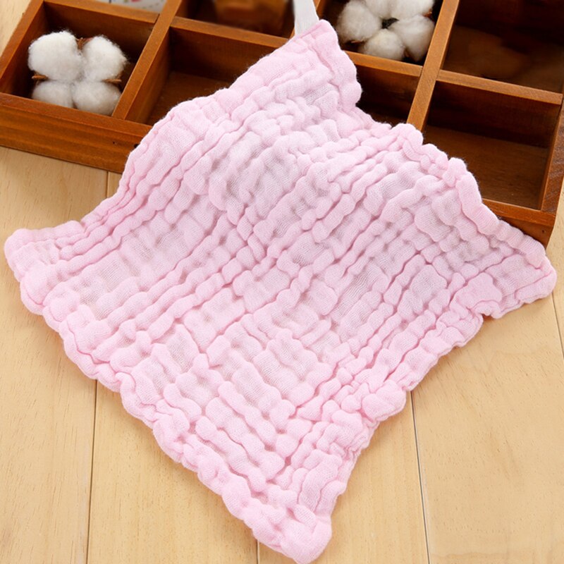 Small Towel 25*25cm Soft Cotton Hand Towel for Adults and Children Handkerchief Quick-Dry Bathroom Solid Color Face Towel: Pink