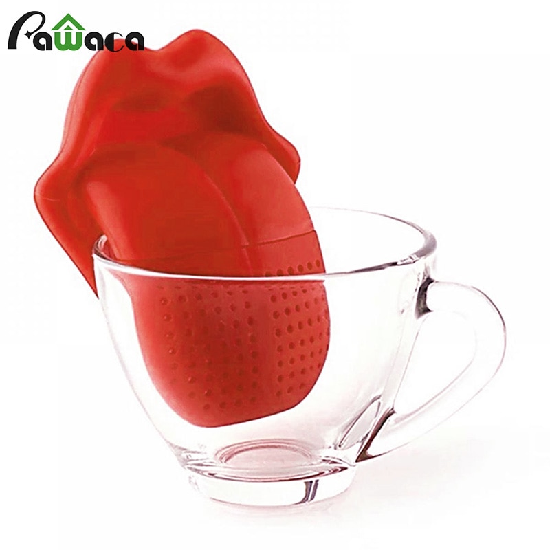 Infusor de té de silicona para la lengua y los labios grandes, colador Infusor de té, hojas, especias de hierbas, utensilios para filtro de cocina, Teaware