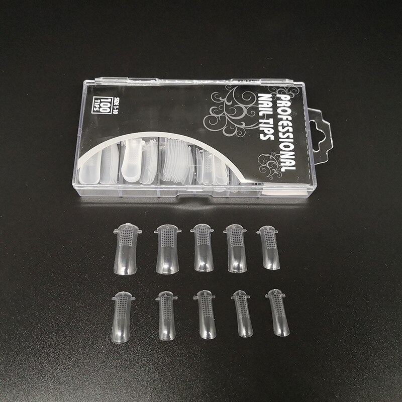 Nail Extended Flase Tips Guide Form Nail Art Salon Accessoires Manicure Tools Full Cover 100pcs/set UV Polygel Builder Gels