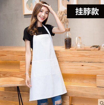 White apron wrapped apron cooking kitchen cotton apron women: 1