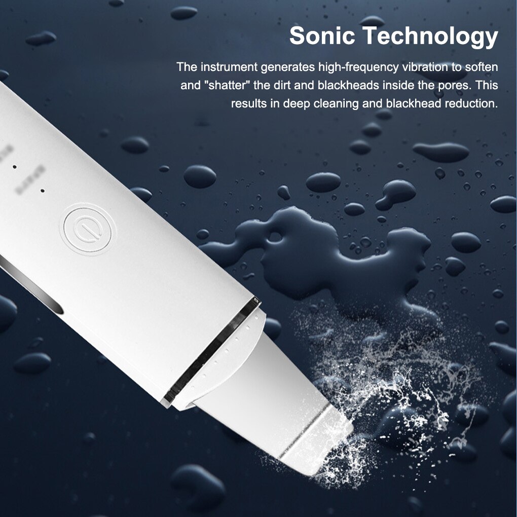 Ultrasonic Skin Scrubber Vibration Face Spatula Blackhead Remover Facial Scrubber Shovel Clean Cavitation Peeling Facial Lifting