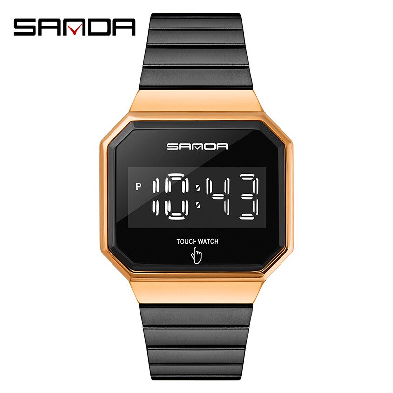 Sanda Chronograaf Countdown Waterdicht Topmerk Digitale Horloge Voor Mannen Outdoor Sport Horloge Horloge Blauw: gold black