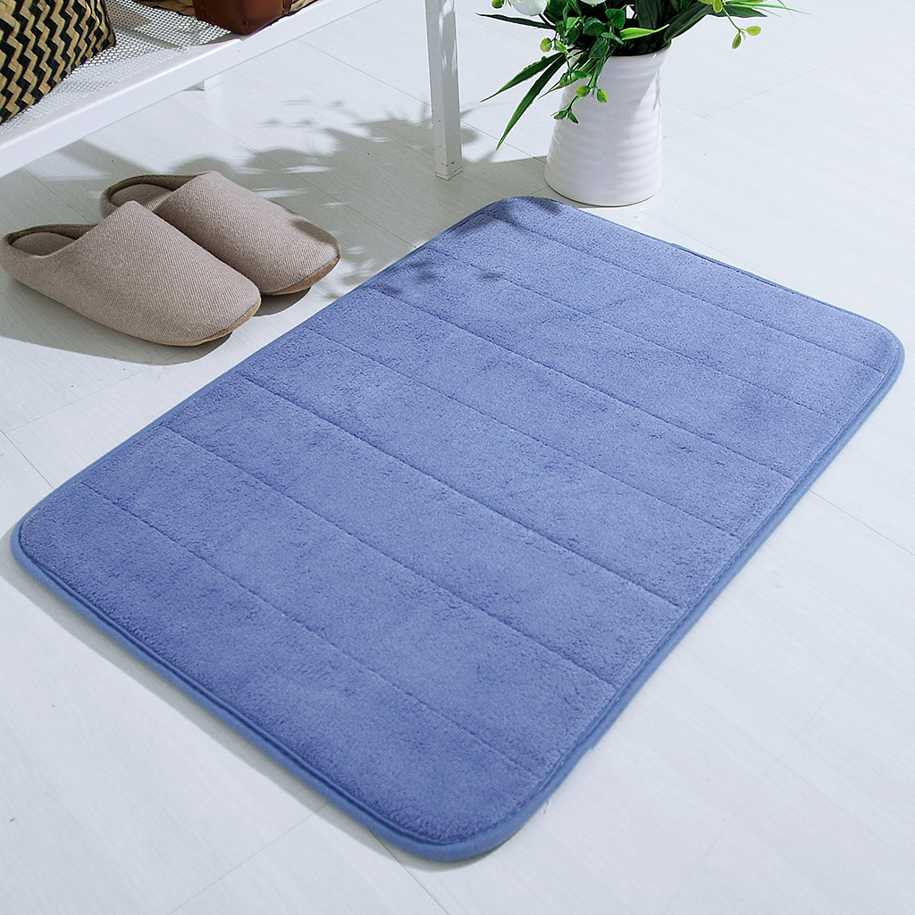 40x60cm Absorberende Zachte Memory Foam Mat Bad Badkamer Slaapkamer Vloer Douche Tapijt Tapijt Decor microfiber memory foam: Blue