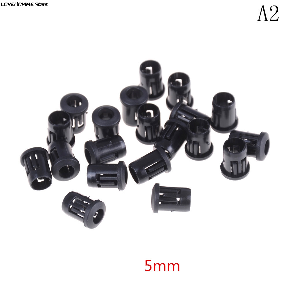 20 Stuks Zwart Plastic Lampvoeten Led Lamp Diode Houder Zwart Clip Bezel Socket Mount 3Mm/5Mm/8Mm/10Mm