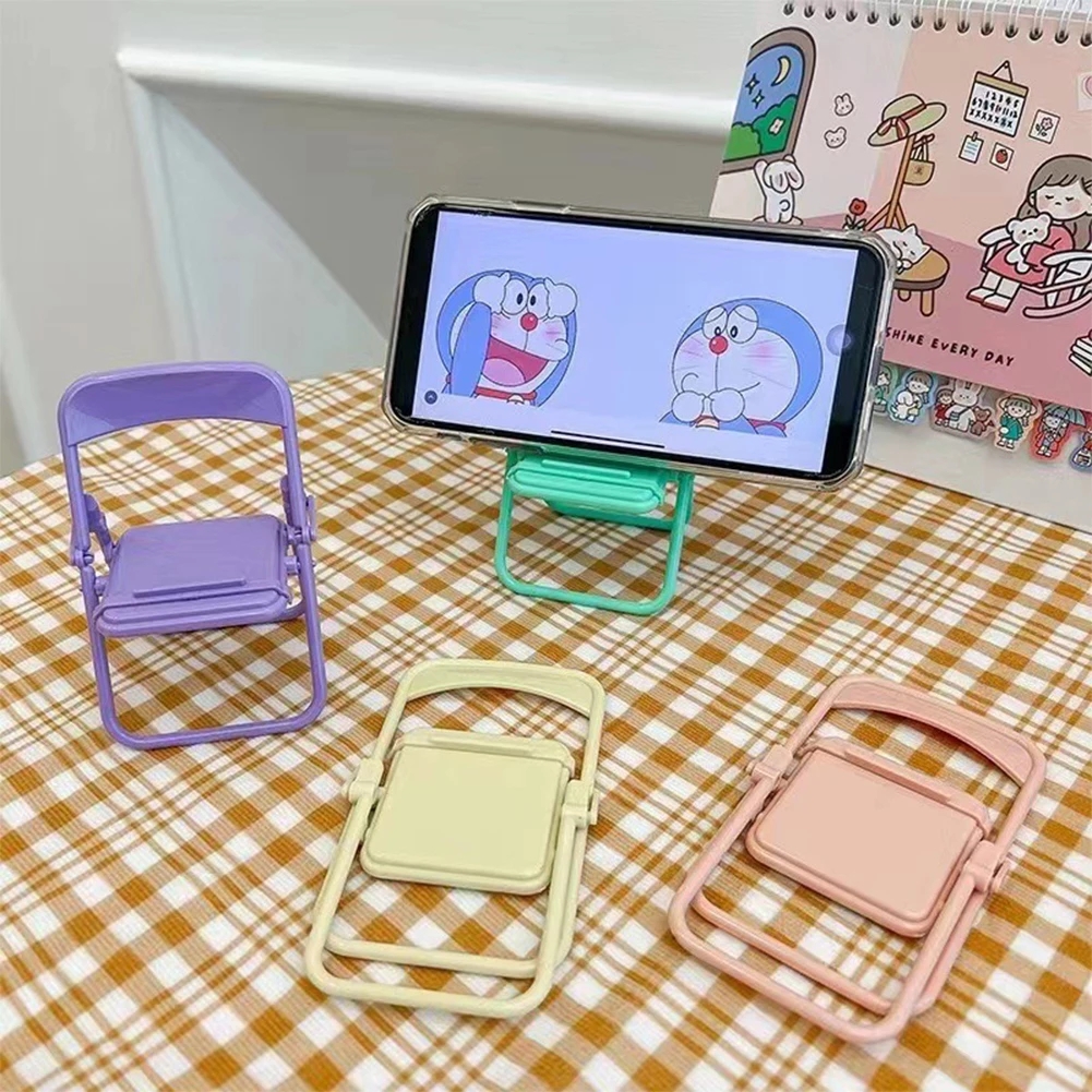 1 stk mobil tablet holder mini foldestol stativ bord mobiltelefon holder til iphone xiaomi huawei telefon bærbart beslag