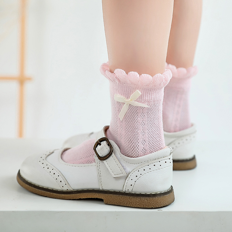 Baby Sokken Prinses Effen Gekleurde Bloemen Katoenen Mesh Boog Sokken Peuter Meisje Cuhk Korte Sok Kinderen Meisje Zomer Sokken