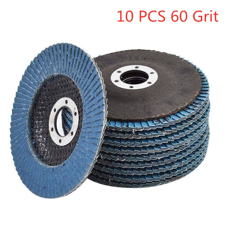 5pcs/10pcs Flap Discs 115mm 4.5 Sanding Discs 40/60/80/120 Grit Grinding Wheels Blades for Angle Grinder: 10PCS 60 Grit