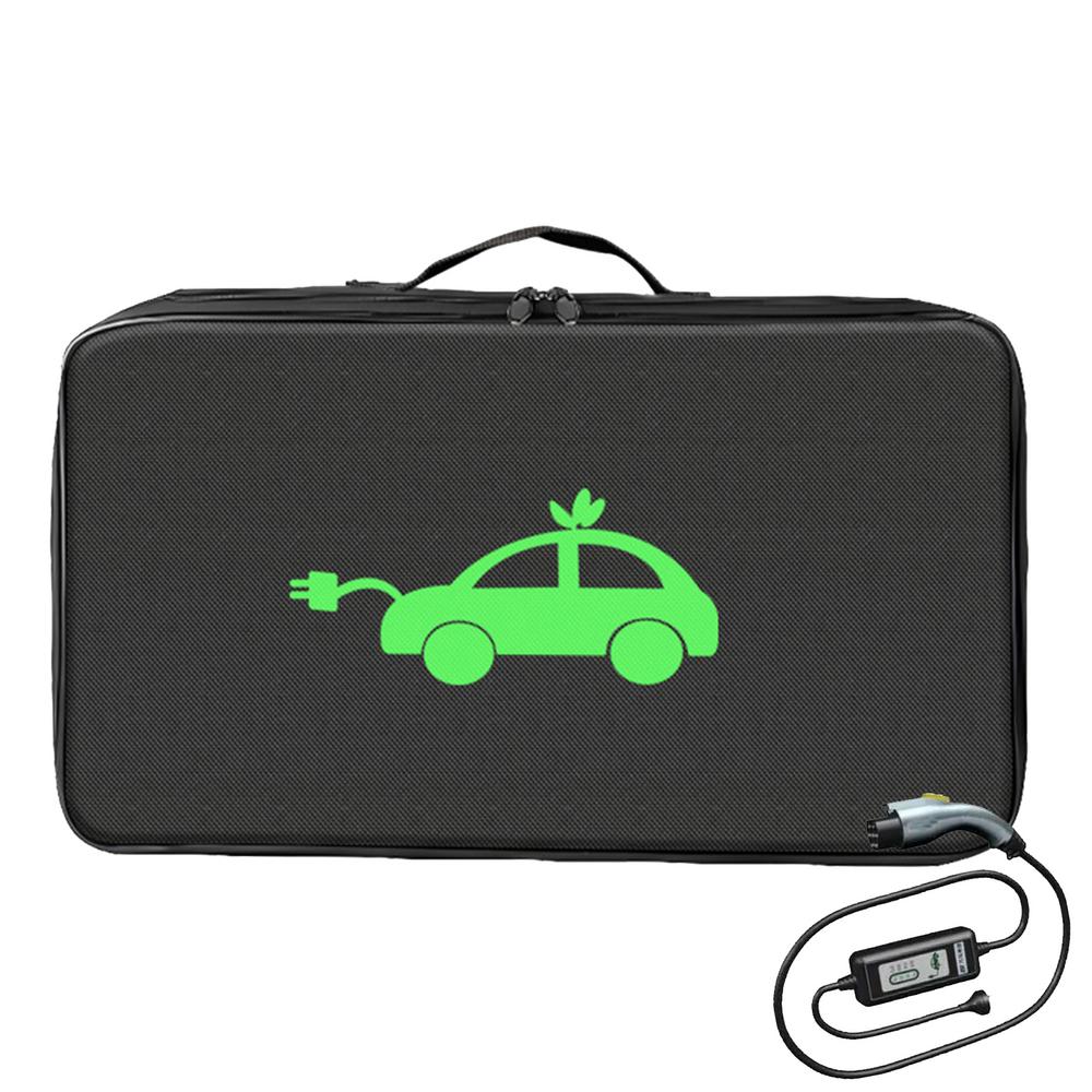 Bolsa de almacenamiento de Cables de carga EV, bolsa organizadora de cables portátil, bolsa de almacenamiento de cables ignífuga, cargador de coche eléctrico: Negro