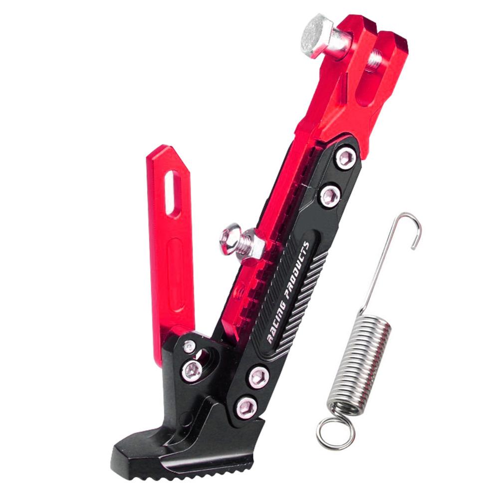 Motocicleta bicicleta elevador kickstand pé ajustável apoio lateral kickstand para moto elétrica estacionamento pé suporte lateral: Red