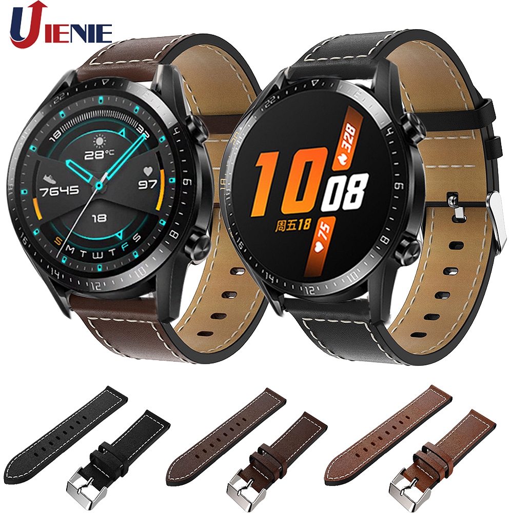 Cinturino in pelle per Huawei Orologio GT GT2 46mm/ gt 2e/Honor Magia 2 46 millimetri Cinghia Della Cinghia Della Fascia 22 millimetri Wristband Del Braccialetto per Amazfit GTR 47 MILLIMETRI