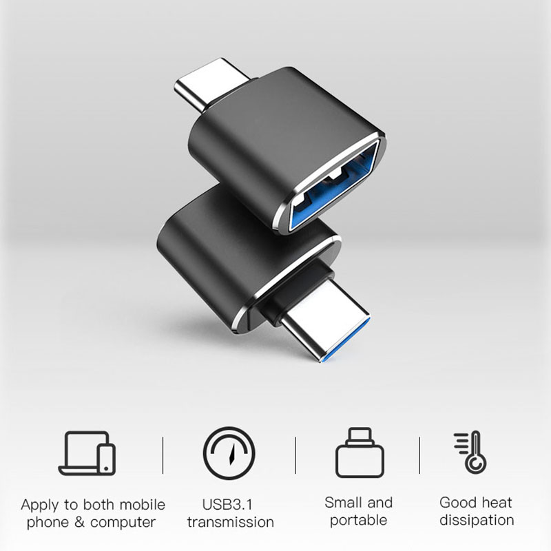 Type-C Adapter Silver Usb C Male Naar USB3.0 Femail Usb Otg Converter Voor Apparaten Met Type C Interface