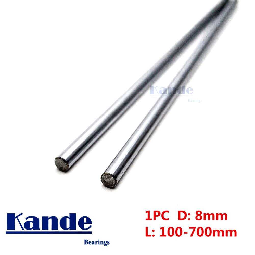 Kande lager 1pc d : 8mm 3d skrivarstång axel 8mm linjär axel förkromad stång axel cnc delar 100mm 100 - 600mm
