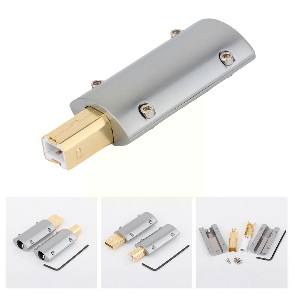Chapado en oro de bronce Cable tipo USB un macho 2 0 Cable de Terminal Hola DIY Fi decodificador tipo de puerto de enchufe B conector USB F1I3