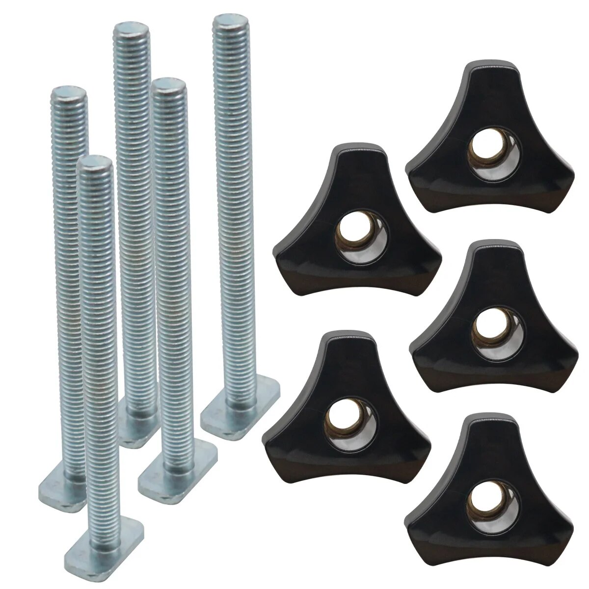 Kit de boutons de boulons en T, écrou coulissant pour piste d'onglet, fente en T, jeu de boulons et d'écrous en T, vis en T et écrou à bouton en plastique, 10/16 pièces