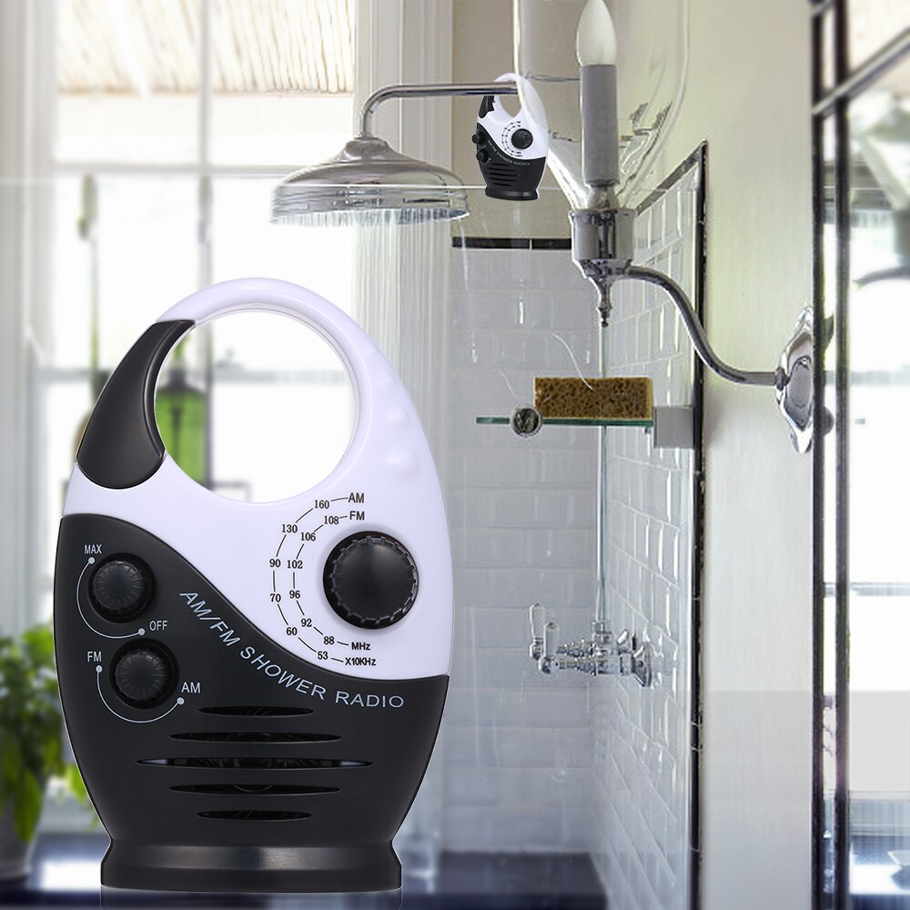 Radio AM / FM Mini Shower Bathroom Waterproof Radio Hanging Music Radio with Speaker