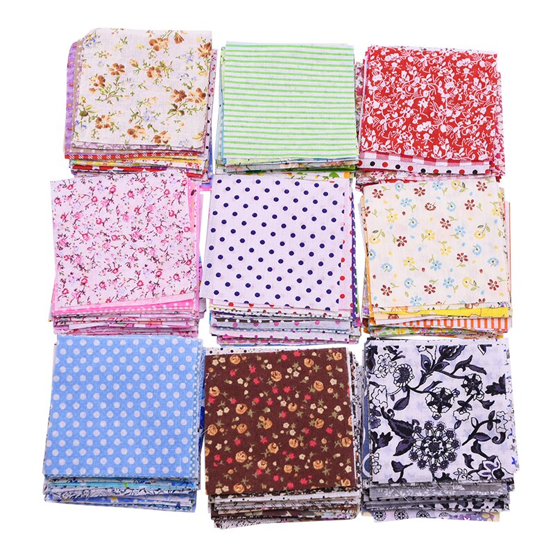 Tecidos quadrados de algodão 50 peças, 10*10cm mix tecido de patchwork costura acolchoado tecido para patchwork bordado diy feito à mão material