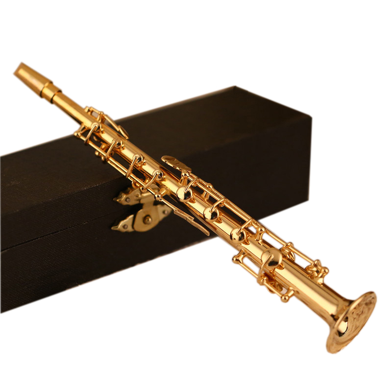 Moonembassy Mini Sopraansaxofoon Model Miniatuur Saxofoon Model Met Metalen Standaard Voor Home Decoratie