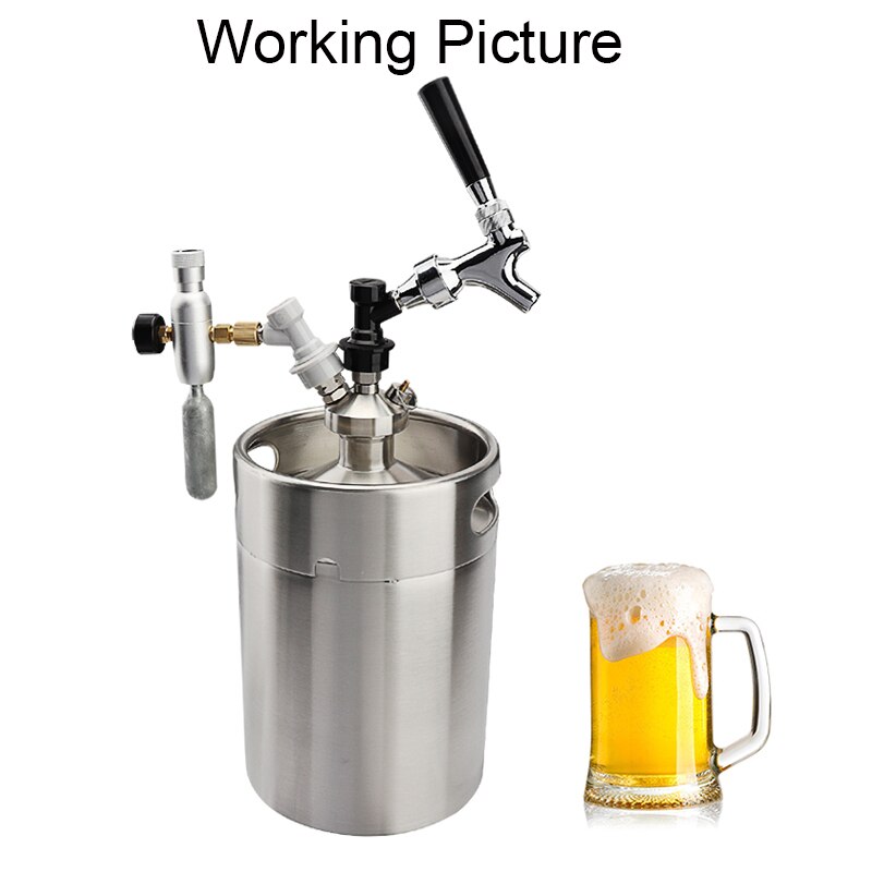 5 Liter Edelstahl Bierfass Mit Manometer - Tragbarer Growler Für Hausbrauer