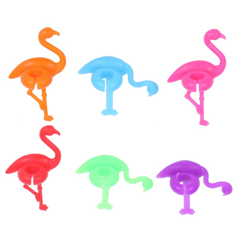 6 STUKS Siliconen Wijnglas Marker Flamingo Drink Bedels Label Mark Glas Identificatie Perfect voor Partijen