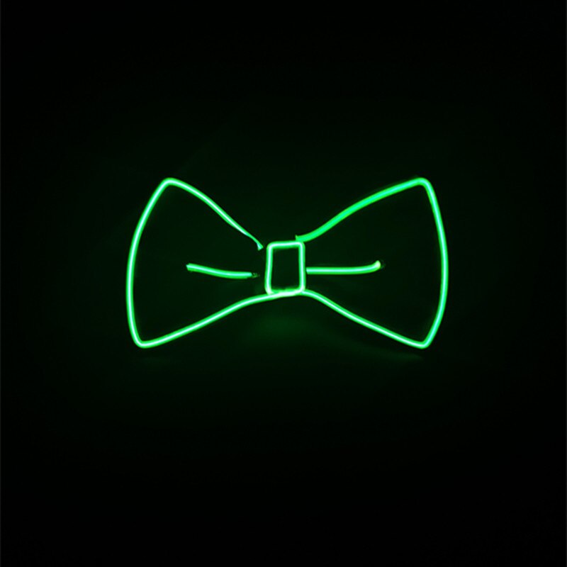 Tirantes luminosos Led para hombre, pajarita, barra de música perfecta, iluminación Led, accesorios para actuaciones y fiestas de disfraces: tie green