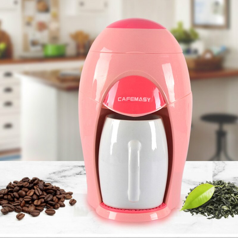 Mini Portable Electric Drip Coffee Machine Small Tea Maker American Drip Coffee Maker Black/Pink Household Office